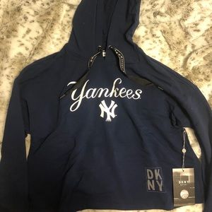 NWT New York Yankees DKNY Cropped Hoodie